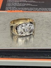 Vintage 14K Gold Men's 32nd Degree Masonic Scottish Rite Diamond Ring 10.4g picture