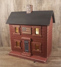 Wooden Americana House , Hand Painted Americana Village Saltbox , Lighted picture
