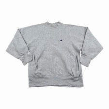 Vintage 90s Champion Reverse Weave Crewneck Sweatshirt Size Medium Gray Pockets picture