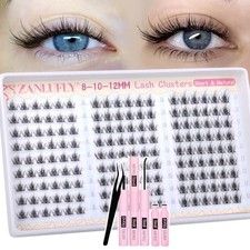 Natural Lash Clusters Kit 8-10-12mm Short Eyelash Clusters Kit Wispy Cluster Eye picture