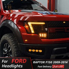 Pair FULL LED Headlights For 2009-2014 Ford F150 F-150 Front lamps Animation DRL picture
