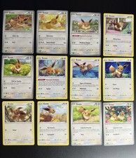 EEVEE Pokemon Card Collection Set of 12 English NM Cute 151 Evolving Skies picture
