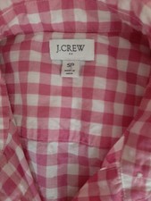 J Crew Gingham Button Up Shirt Womans Size S  Petite Pink White Long Sleeve picture