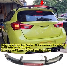 W/ Lights Universal Rear Roof Spoiler Fits Scion iM 2016 Gloss Black Window Wing picture