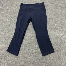 Athleta Capri Womens Size M Navy Salutation Stash Pocket II High Rise Athletic picture
