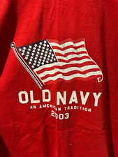 Old Navy Outlet Men’s Crewneck T-Shirt Size S Red USA Flag Graphic Cotton picture
