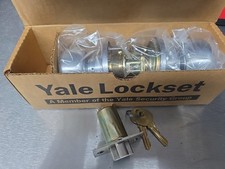 Vintage Yale Brushed Nickel 5400 Series Passage Lockset 5407 LF 26D With 2 Keys picture