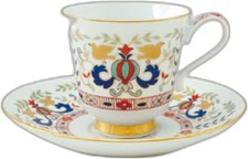 Yamashita Kogei Arita Ware Yazaemon Persian Arabesque Coffee Cup & Saucer NEW picture