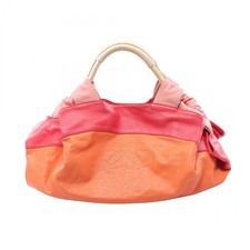 LOEWE Nappa Aire Handbag leather Orange Pink Used Women picture