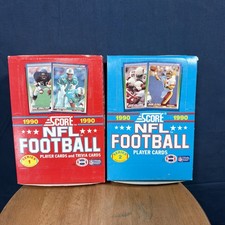 1990 SCORE FOOTBALL SERIES 1 & II 36 PACK BOXES 16 CARDS PER PACK picture