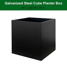 24x24x24 Inch Metal Garden Planter Large Square Planter Outdoor Planter for Yard picture
