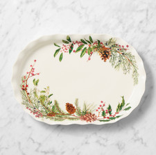 Williams Sonoma Woodland Berry Scalloped Serveware Oval Platter picture