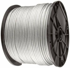 Vinyl Coated Galvanized Coated Cable Wire Rope 7x7, Clear, 3/32