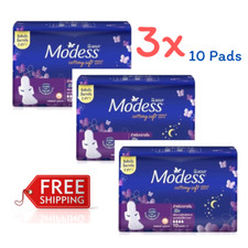 Modess Cottony Soft All Night with Wings For 360 Degree Protection 3X10 Pads. picture