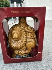 1970 Rare Antique Zodiac Series Leo Aquarius Bourbon Decanter w/ Box Stopper picture