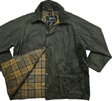 *HOT VTG Men's BARBOUR A196 BEAUFORT PARKA LINED GRAY WAXED COAT Jacket C44 or L picture