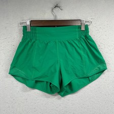 Lululemon Hotty Hot Shorts Women 4 Green High Rise Running Athletic Workout picture
