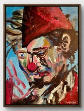 Original Expressive Soul Portrait 12x16 Vibrant Acrylic Abstract Art Decor B8 picture