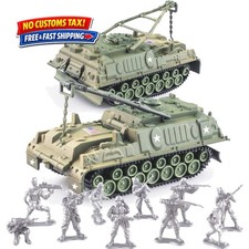 Kid-Friendly WW2 Army Tank & Soldiers Set - 10pcs Military Figures Included picture