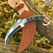 Custom Made Carbon Steel Blade Karambit Full Tang Hunting Knife Outdoor Camping picture