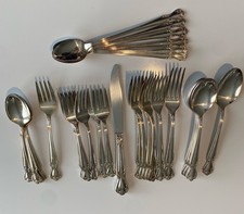 Vtg Rogers & Bro Silverware Reinforced Plate 35 Pcs 1 Knife-15 Forks-19 Spoons picture