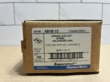 100-PC Thomas Betts Superstrut AB100 1/2 Spring-less Channel Nuts Galvanized OB picture