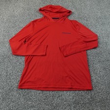 Nautica Shirt Mens S Red Hooded Long Sleeve Lightweight UPF Performance Hoodie picture