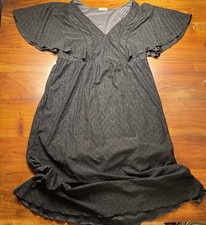 KIYONNA Lucy Black Eyelet Flutter Sleeve Empire Waist Midi Dress Plus SZ 1X- NWT picture