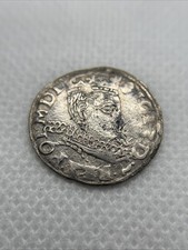 1598 POLAND LITHUANIA Silver 3 Grosz Sigismund III Scarce Type Nice 162 picture