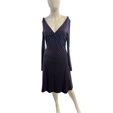 Vintage Betsey Johnson Dress Purple Lattice Babydoll Midi Size M 90s Y2K Preppy picture