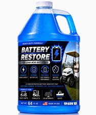 GOLF CART BATTERY RESTORE LIQUID SOLUTION, Repair 6,8,12 Volt, Larger 64oz Size picture