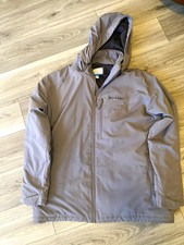 Columbia Men's Hooded Full Zip Soft Shell Mid-Length Jacket Gray L picture