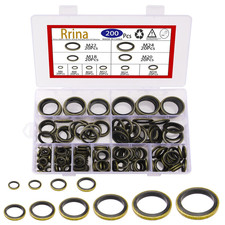 200Pcs Metric Dowty Bonded Seal Oil Washer Assortment Kit, 10 Sizes M6 to M24 picture