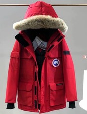 Canada Goose Expedition Parka 08 Red Down Fur Trim Hood Men's Jacket picture