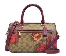 New COACH Signature Rowan Rose Floral Satchel Crossbody Bag Handbag CF325 picture