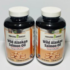 AMAZING OMEGA WILD ALASKAN SALMON OIL 2000MG 360 SOFTGELS 2 PACK picture