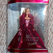 Mattel Holiday Celebration Barbie 12in Doll Special Edition Collectible 2002 picture