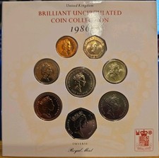 1986 United Kingdom Brilliant Uncirculated Coin Collection Royal Mint BU Set picture