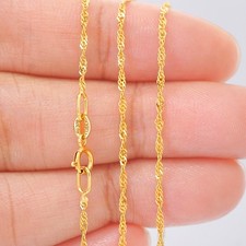 14K Solid Gold Singapore Chain 16