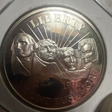 1991-S Mount Rushmore Silver Dollar Anniversary Proof Coin picture