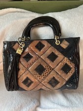 VINTAGE GEORGES SARA AMAZING QUILTED VEGAN REPTILE BAG picture