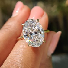 IGI Certified 4.07 CT Oval Cut Lab Grown Diamond Engagement Ring 14k Yellow Gold picture