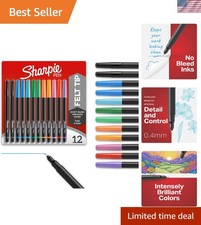 Vibrant 12-Count Fine Point Felt Tip Markers - Quick-Drying & Fade Resistant picture