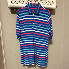 Vineyard Vines Men’s XL Striped Short Sleeve Polo Collared Embroidered Logo picture