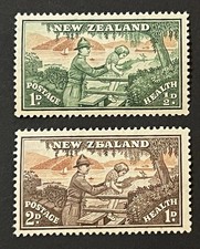 Travelstamps:1946 New Zealand Stamps Sc #B28-B29 Health/Soldier with Child MNH picture