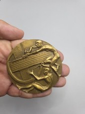 Vintage 1973 Gent E3 Bronze Athletics Medal Track Field Sports Medallion Belgium picture