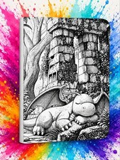 Dragonite Sleeping in Ruins 9 slot NonToploader Laser Engraved Binder picture