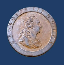1797 GREAT BRITAIN PENNY ~ KM618 ~ SOHO MINT ~ WITH OLD ENVELOPE NICE ABOUT UNC picture