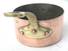 Vintage 5.7inch French Copper Saucepan Dehillerin Hammered Tin 1.5mm 2.6lbs picture