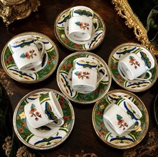 Set Of 6 Raynaud Limoges Demitasse Cups & Saucers Edite Tétard Sterling Rim RARE picture